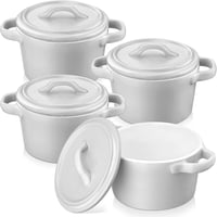 vancasso MORANDI 4 részes mini sütőtál szett fedővel, 300 ml-es krémszínű kerámia cocotte edények 1