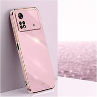 Xiaomi Poco M4 Pro 4G aranyozott keretű lila védőtok 1