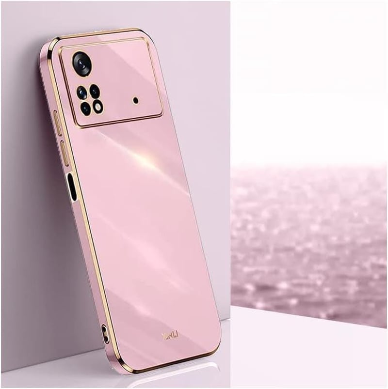 Xiaomi Poco M4 Pro 4G aranyozott keretű lila védőtok