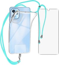 UMIDIGI A13 Zöld Szilikon Tok Nyakpánttal és Képernyővédővel 1
