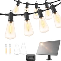 ZOTOYI Napelemes Fényfüzér 15m - IP65 Vízálló Kerti Világítás 24+2 LED Izzóval, Automata Fényérzékelővel, 4 Világítási Móddal Kerthez, Teras 1