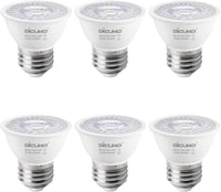 DiCUNO E27 LED Izzó 6W, Meleg Fehér 2700K, 500lm, 60° Szögű MR16 Spotlámpa, 50W Halogén Helyettesítő, PAR16 Rövid Spot, CRI90, Villódzásment 1
