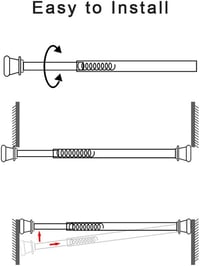 Goowin 6 db Teleszkópos Rúd 55-90 cm Feszítőrúd Fúrás Nélkül Fehér - 55-90cm, White 7