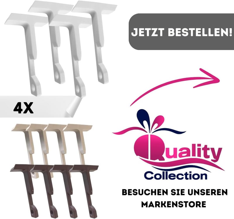 Quality-Collection Bukóablak Zár Szett, 4 db Fehér Műanyag Ablakrögzítő, Biztonságos Szellőztetés, Egyszerű Felszerelés, Véd a Becsapódástól