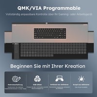 RK ROYAL KLUDGE R65 Mechanikus Billentyűzet Cream Switch - Vezeték Nélküli Bluetooth Gamer Keyboard Kék Színben 3750 mAh Akkumulátorral 8