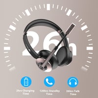 Earbay Bluetooth Headset Mikrofonnal - Zajszűrős, USB-s Vezeték Nélküli Fejhallgató PC-hez, Rózsaarany 4