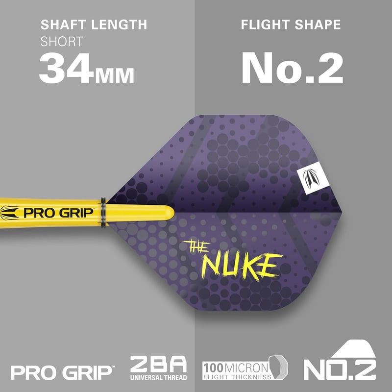 Target Luke Littler "The Nuke" 90% volfrám nyilas darts készlet, 22g, Swiss Point rendszerrel