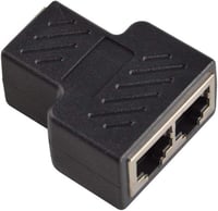 Arany RJ45 Ethernet Elosztó Adapter - Dupla Aljzatú HUB 1