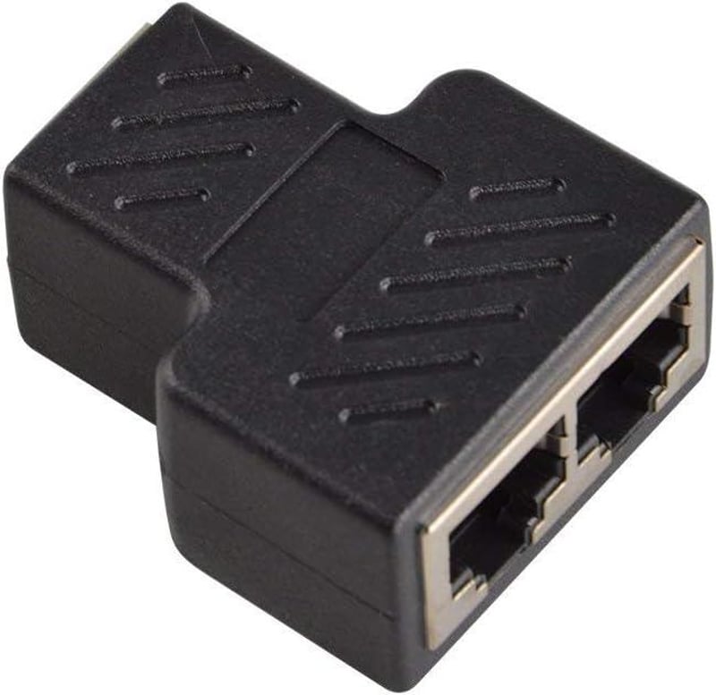 Arany RJ45 Ethernet Elosztó Adapter - Dupla Aljzatú HUB