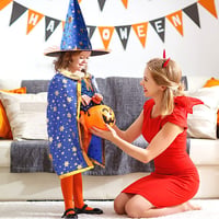 Gyerek Varázsló Köpeny Kalappal - Halloween Boszorkány Jelmez 6