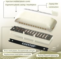 EAST TOP ET12 Kromatikus szájharmonika profiknak - modern dizájn 3