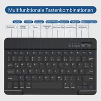 TQQ Levehető Bluetooth Billentyűzetes Tok iPad A16 11 Gen 2025/10 Gen 2022 (11/10.9") Készülékekhez - Német QWERTZ Kiosztás, Többféle Látósz 6