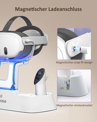 NexiGo LED-es töltőállomás Oculus Quest 3-hoz, Elite pánttal kompatibilis - Fehér 4