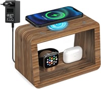 Alltripal 15W Vezeték Nélküli Töltőállomás Asztali Lámpával - 3in1 iPhone/AirPods/iWatch Töltő, 3 Színhőmérsékletű Éjjeli Lámpa, Bambusz

AI 2