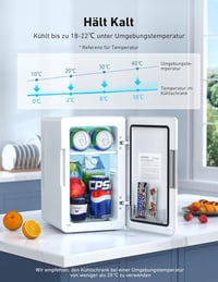 AstroAI 6 literes mini hűtő-fűtő kombó, autóba és irodába, fehér 7