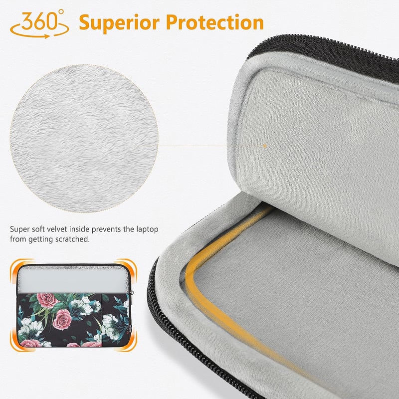 HYZUO 13,3-14 Colos Laptop Tok MacBook Pro 14 M2/M1 Pro/Max, Surface Laptop 5, MacBook Air 13 Készülékekhez, Kiegészítő Táskával, Fekete Vir