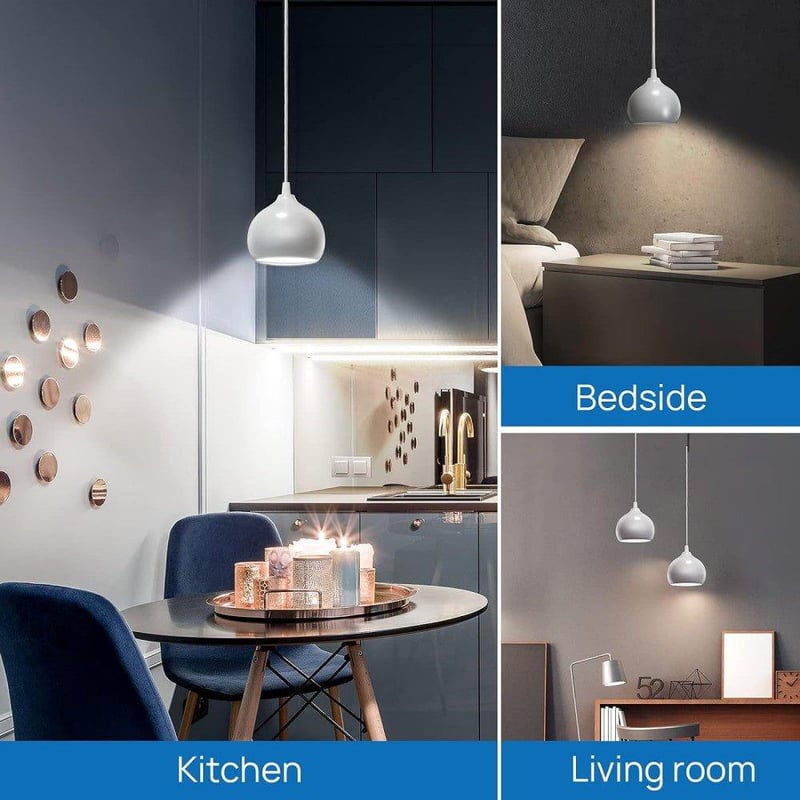 Linkind modern fehér függőlámpa szett, 2 db GU10 foglalattal, matt fém árnyékolóval