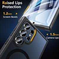 Samsung Galaxy S24 Ultra MagSafe mágneses tok - BESINPO ütésálló, vékony védőtok üvegfóliával (fekete) 5