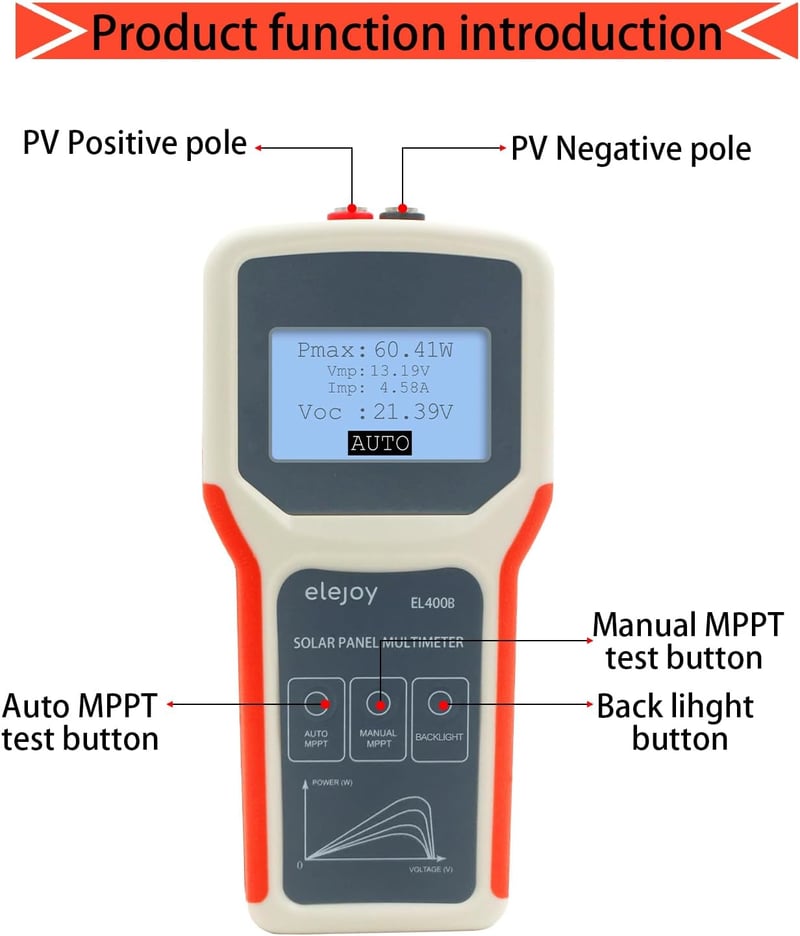 SolaMr 400W napelem teszter - Intelligens MPPT multimeter napelemekhez