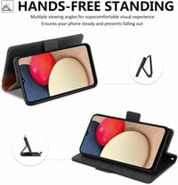 Samsung Galaxy A12/M12 Mágneses Flip Bőrtok - Vékony, Fekete 4