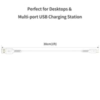 Fehér PEAKLIFT mikro USB töltőkábel szett, 5 darabos, 30 cm-es 3