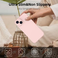 iPhone 13 Rózsaszín Ultravékony Szilikon Tok Mikroszálas Béléssel 6