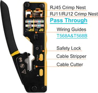CAT6 RJ45 Krimpelő Fogó Szett - Profi Hálózati Szerszám CAT5/5e/6 Csatlakozókhoz 2
