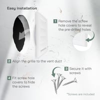 Vent Systems 125mm Fehér Szellőző Fedél - Szárítógép Kivezető Fedél Szellőzőnyílásokkal - Elszívó Sapka - Egyoldalas Műanyag Légbevezető Rác 5