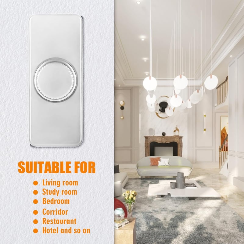 LED Dimmer Kapcsoló: Fehér, Zajtalan, 3-100W, 220-240V, Zsinóros, Halogén és LED Lámpákhoz