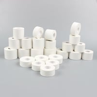 GTAGKOMMEN Sporttape 4 Tekercs Öntapadós Sportszalag 2,5cm x 10m - Bőrbarát, Könnyen Téphető Fehér Kötésszalag Futballhoz, Mászáshoz, Kézila 9
