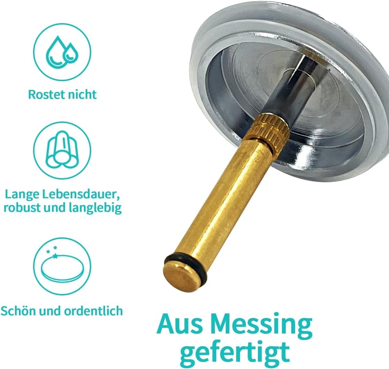 HAPPUP Univerzális Sárgaréz Fürdőkád Lefolyódugó, 7mm-es Rúd, 38-42mm Fedél