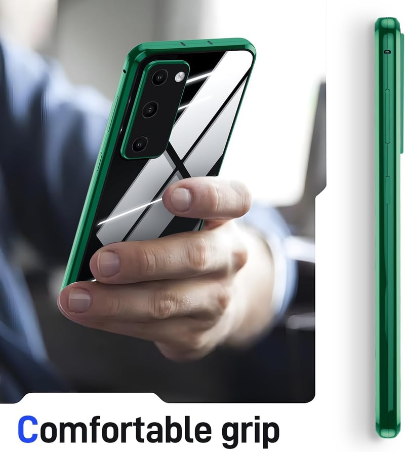Samsung Galaxy S20 FE 360°-os mágneses tok IBEX fémkerettel, ütésálló üveg hátlappal