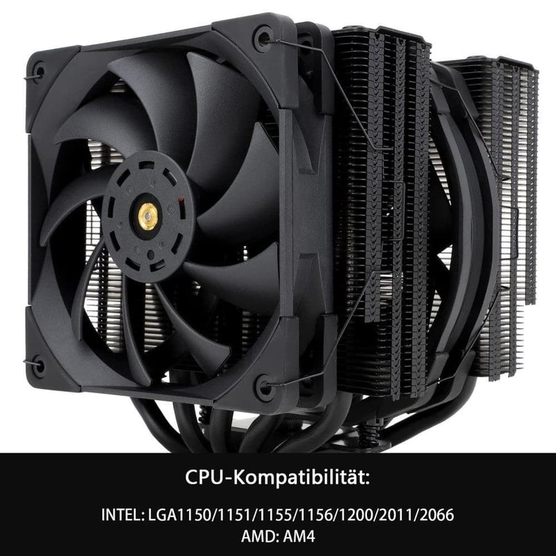 Thermalright FC140 Fekete CPU Hűtő - Dupla Tornyos, 5 Hőcsöves, PWM Ventilátoros