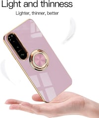 Sony Xperia 10 IV 360°-os Forgatható Állványos Mágneses Védőtok - Szürke 7