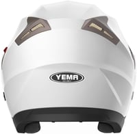 YEMA YM-627 Motoros Sisak Matt Fekete ECE Homológ Dupla Napellenzővel Roller Chopper Bukósisak Férfi Női Felnőtt - XL, White 5