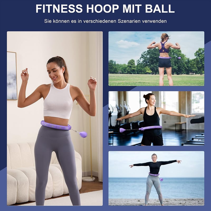 Okos Hullahopp Karika Felnőtteknek - XXL 128cm, Súlyozott, Számláló, Csendes