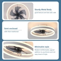 MOSSCO Mennyezeti Ventilátor LED Világítással, 40 cm, Távirányítós, Applikációval Vezérelhető, 3 Fényerő, 6 Sebességfokozat, Csendes Működés 7