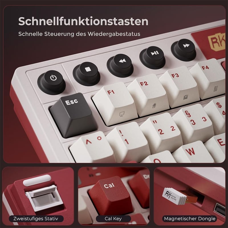 Tastatură Mecanică de Gaming RK ROYAL KLUDGE M87 - 75% TKL, Wireless, cu Ecran, Două Butoane, RGB, 7500 mAh, Hot-Swap Linear Crea