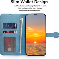 Vaitasy Samsung Galaxy A34 5G Kék Macskás Tok - PU Bőr Flip Védőtok Mágneses Zárral, Kártyatartóval és Állvánnyal, Prémium Telefontok 2
