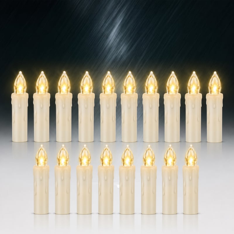 FREEPOWER LED set božićnih svijeća s daljinskim upravljačem, topla bijela boja, prigušivo svjetlo, timer, set (djelomični set) — komplet od 19 komada