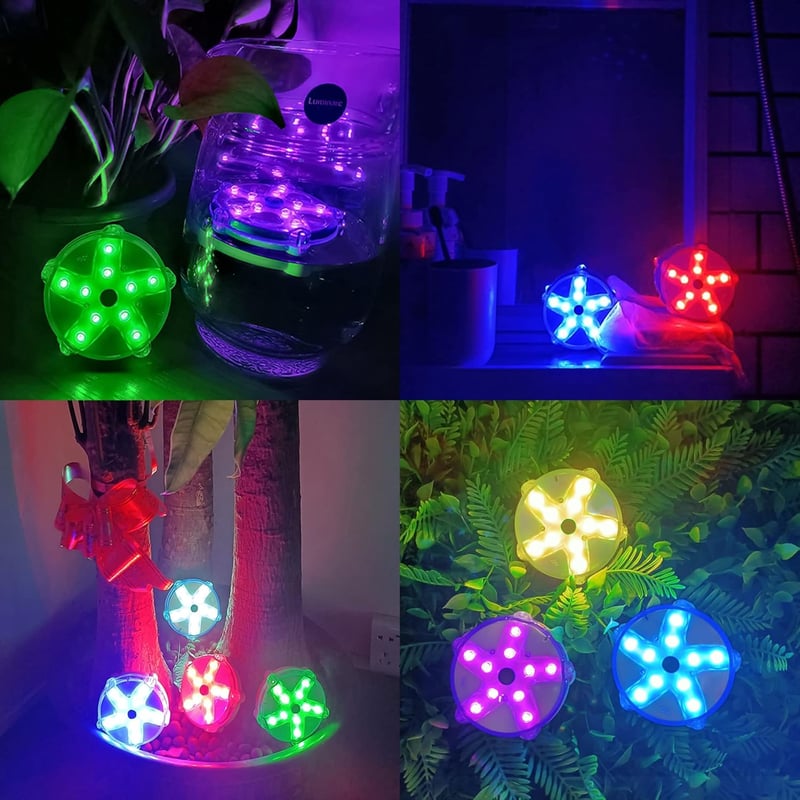 DeeprBlu Lebegő Víz Alatti LED Világítás - Színváltó Csillag Alakú Medence Lámpa, IP68 Vízálló, 10 LED, Mágneses, Jakuzzi, Fürdő és Akvárium
