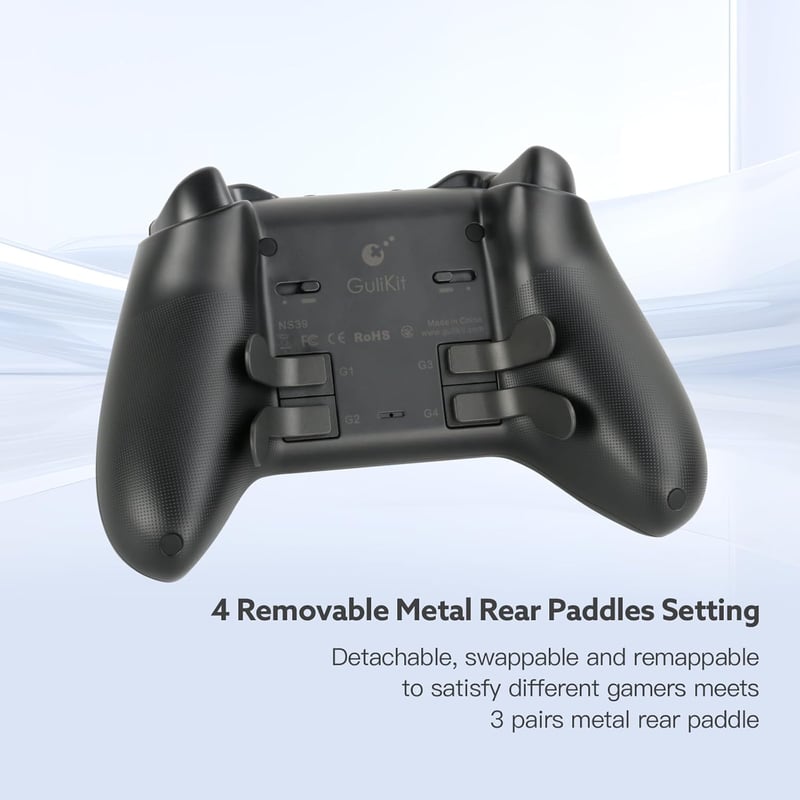 GuliKit KK3 Max Bluetooth Kontroller Nintendo Switch/OLED-hez, Hall Effekt Joystick, Mágneses Vibráció, Cserélhető Paddlek, Hyperlink Adapte