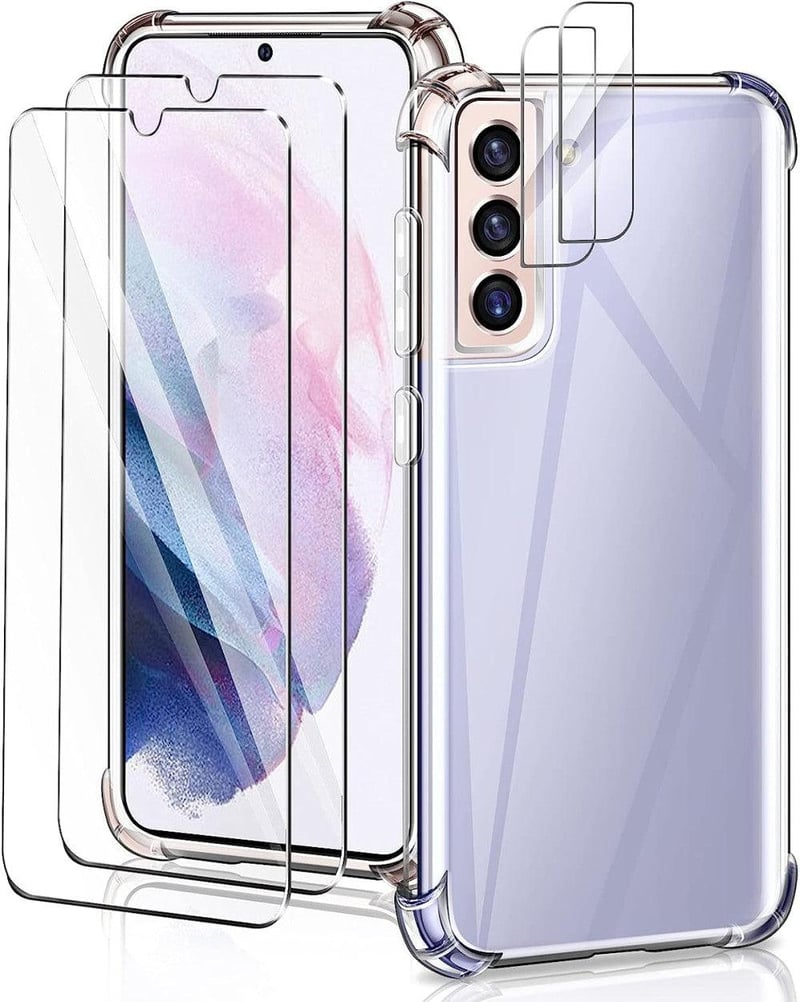 Samsung Galaxy S21 FE 5G átlátszó védőtok üvegfóliával