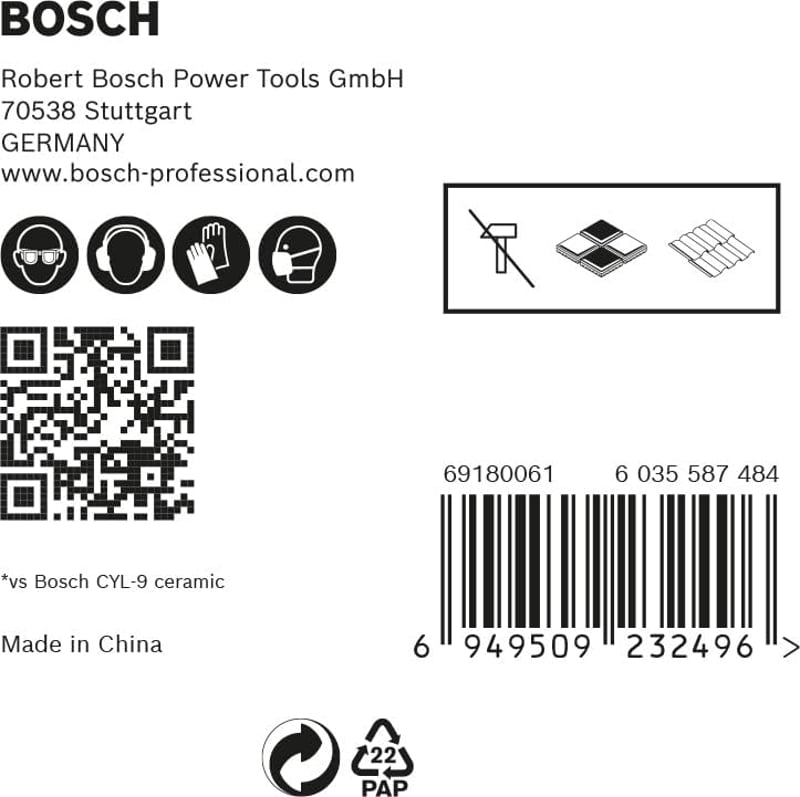Bosch Expert HEX-9 keményfém csempefúró készlet, 5 db (4-10 mm, ütvefúróhoz)