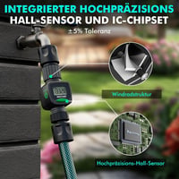 Restmo Vízóra - Nagy Pontosságú Vízfogyasztás és Áramlás Mérő LCD Kijelzővel, Gallonban/Literben - Kerti Locsoláshoz, Öntözőrendszerhez 5