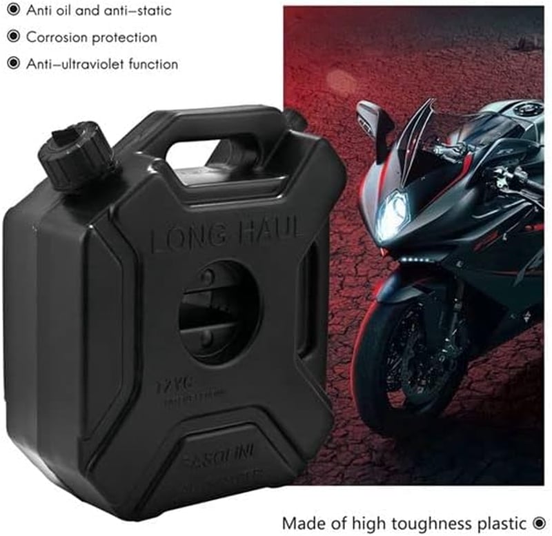 Fayrimi 5 Literes Fekete Üzemanyag Kanna Autóhoz és Motorhoz - Benzintartály Zárható Kivitel Kulccsal, Hordozható Tartalék Kanna 454464