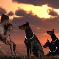 Aicharynic USB-s LED kutyanyakörv - Vízálló, állítható, 3 villogó móddal 7