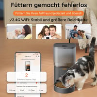 WOPET 4L WiFi Automata Macska Etető - Applikációs Vezérlés, Lassú Etetés, Hangfelvétel, Napi 1-10 Étkezés Macskáknak és Kutyáknak 5