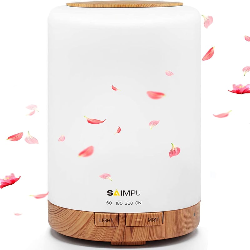 Aroma Diffúzor 300ml - Ultrahangos Párásító 7 LED Színnel, Automatikus Kikapcsolással