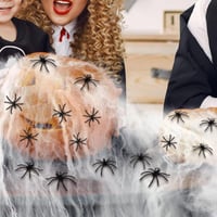 Óriás Halloween Pókháló Szett 100g - 60 Műpókkal, Fekete-Fehér, 27m² 7